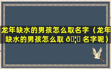 龙年缺水的男孩怎么取名字（龙年缺水的男孩怎么取 🦟 名字呢）